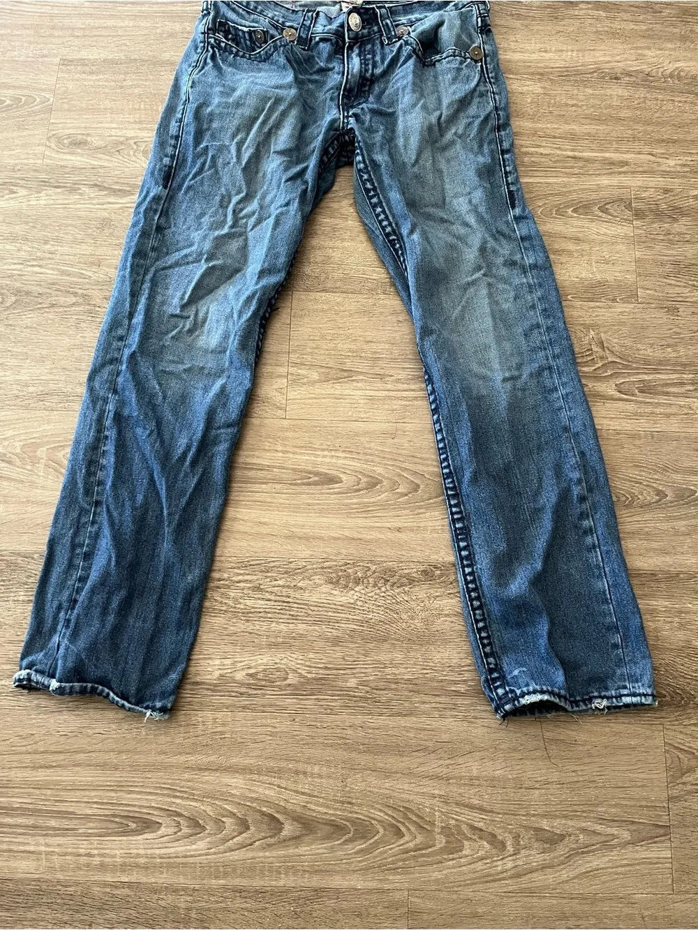 True Religion Bobby Super T Jeans Mens 32x33 Blue Medium Wash Straight Y2K USA
